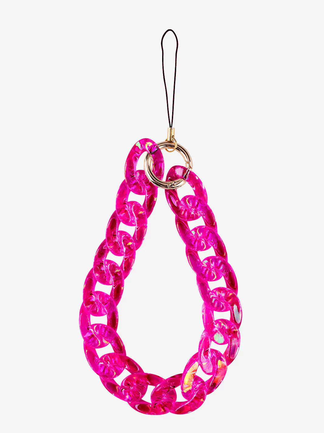 Hot Pink Holographic Phone Wristlet Charm