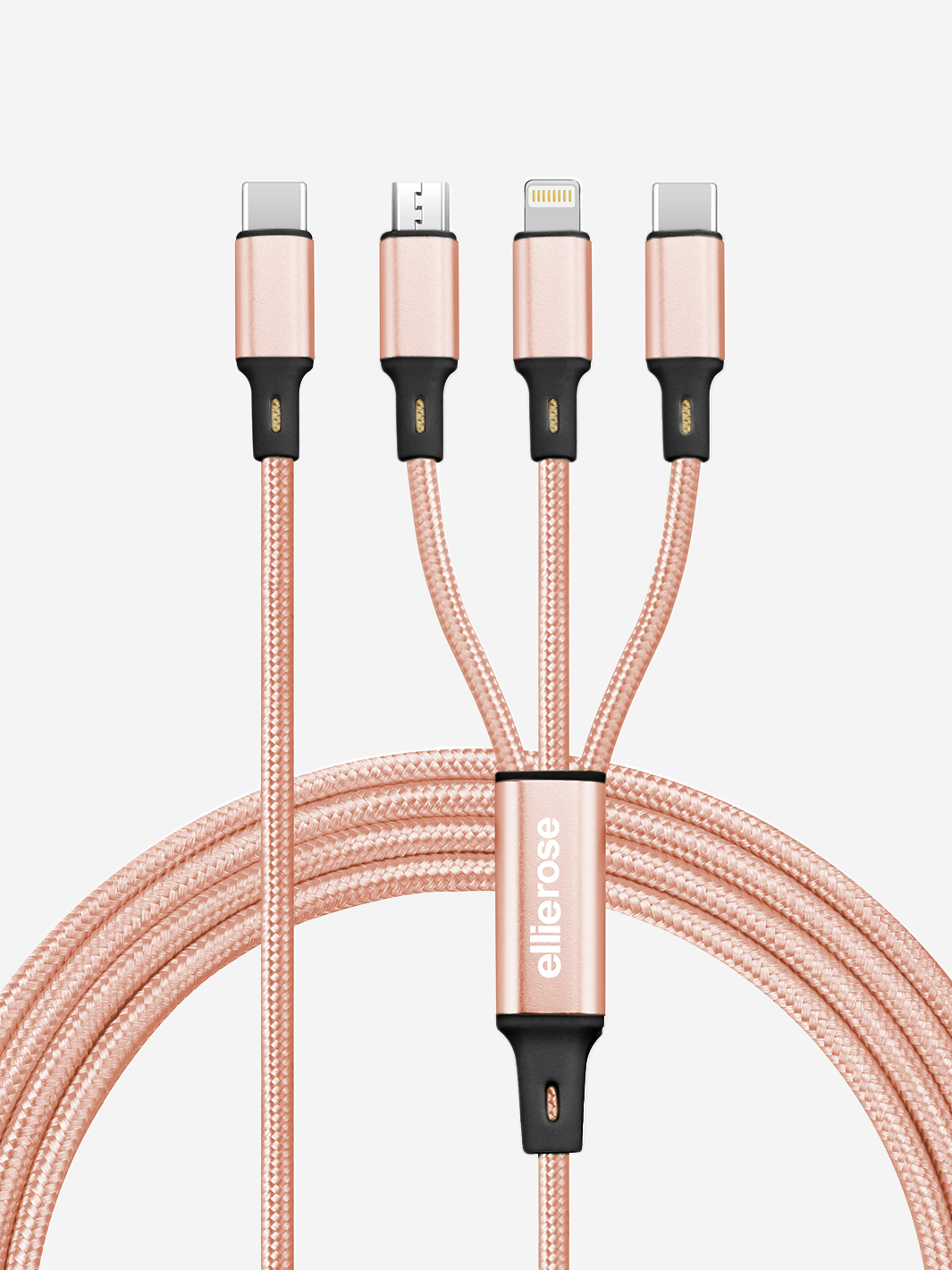 USB-C Rose Gold 3-in-1 Charging Cable