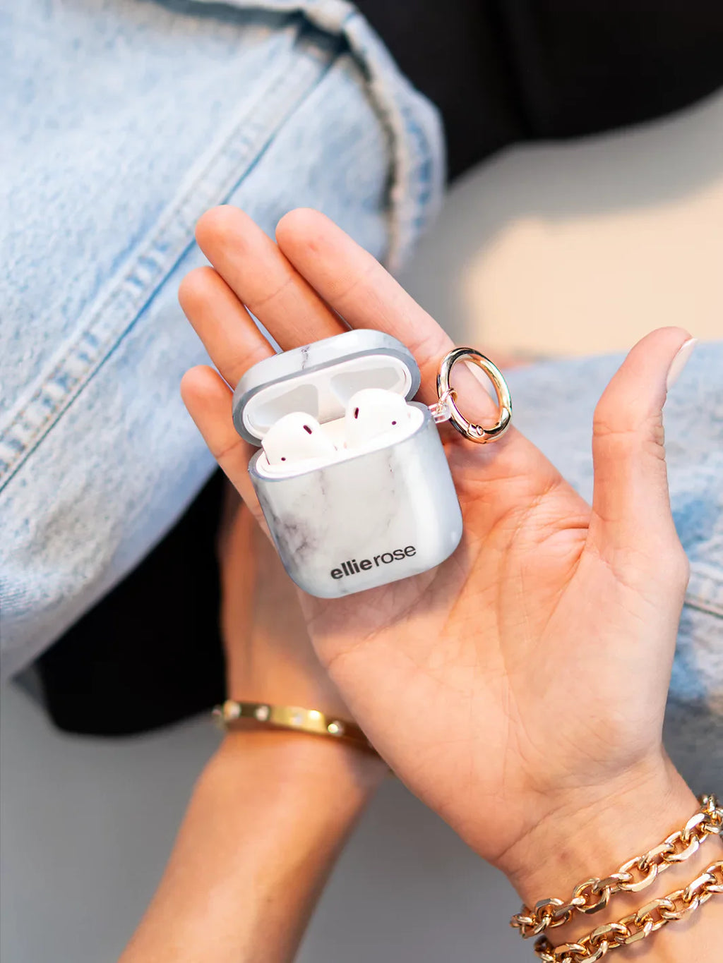 White Marble Airpods Case