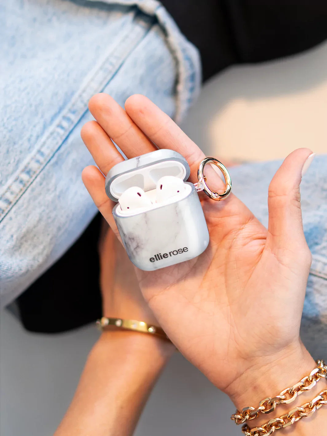 White Marble Airpods Case