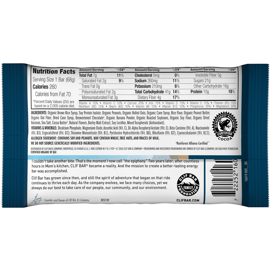 OG3 CLIF PB BAN DK CH BR ( 12 X 2.4 OZ   )