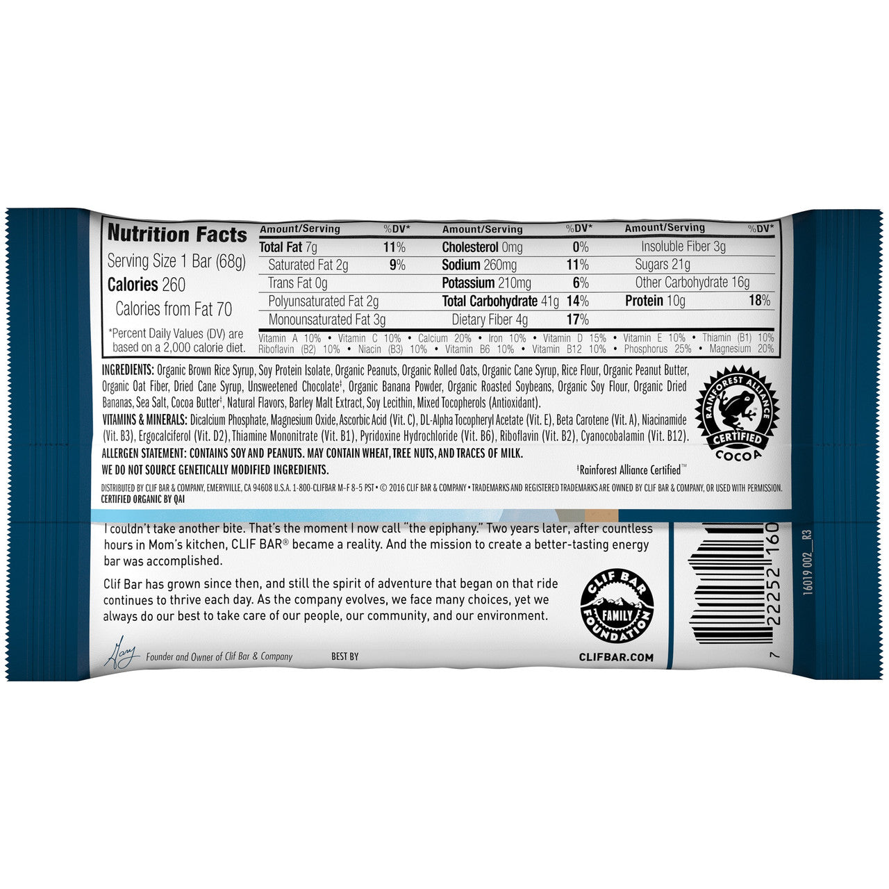 OG3 CLIF PB BAN DK CH BR ( 12 X 2.4 OZ   )