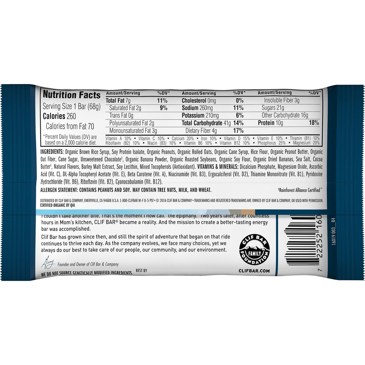 OG3 CLIF PB BAN DK CH BR ( 12 X 2.4 OZ   )