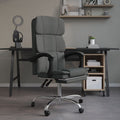 vidaXL Chair Swivel Reclining Desk Chair with Wheels for Living Room Fabric