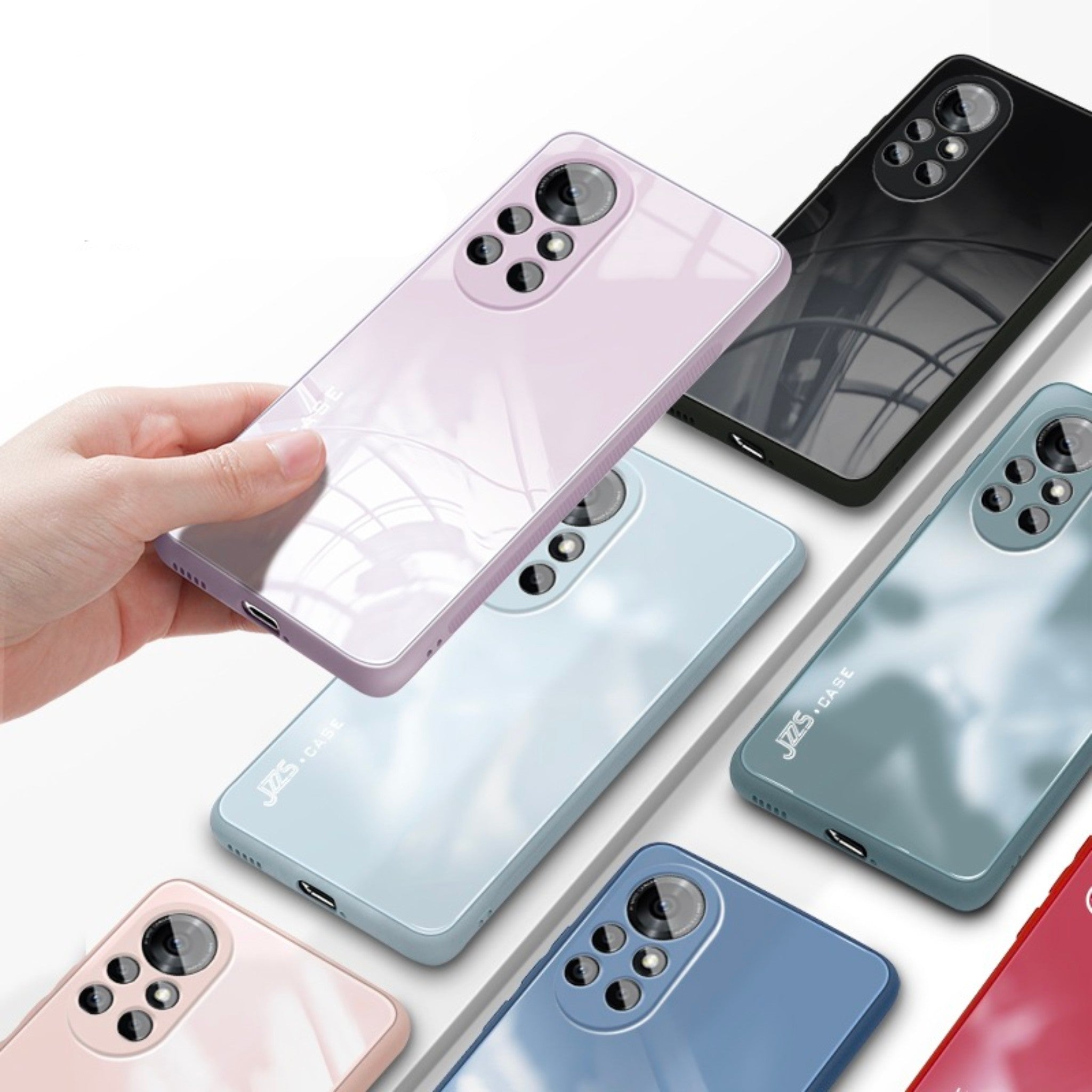 Liquid Glass Series with Lens Protection Phone Case fits P50, Honor, and Mate
