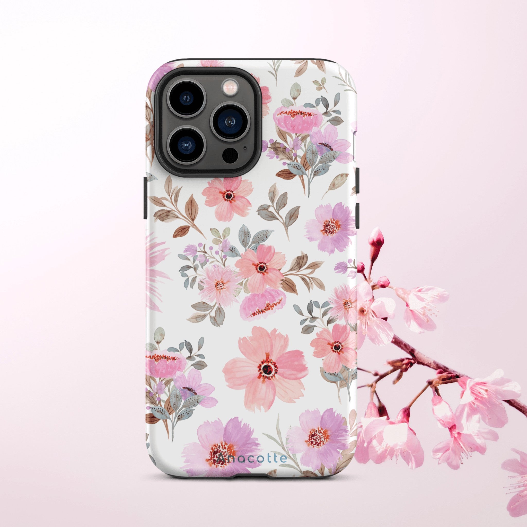 Anacotte Pure Vibes Sakula Pink Floral Design iPhone case