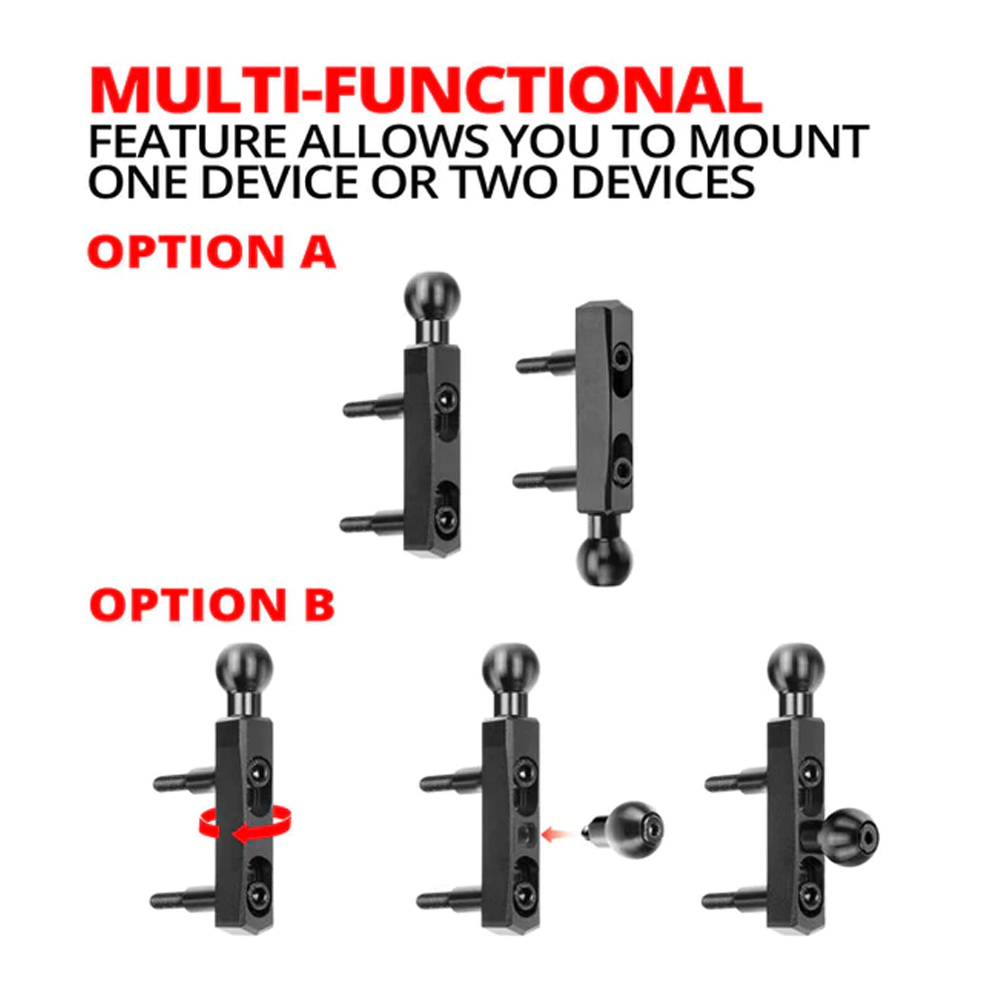 PERCH / BRAKE / CLUTCH MOUNT | DUAL 20MM BALL